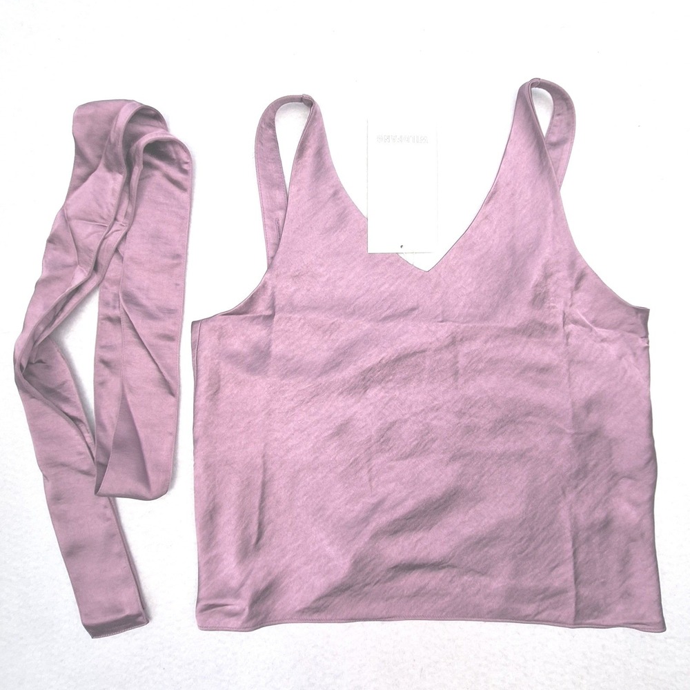 Wildfang Empower Satin Cami Womens XS Mauve Purple Adjustable Tank Top NWT